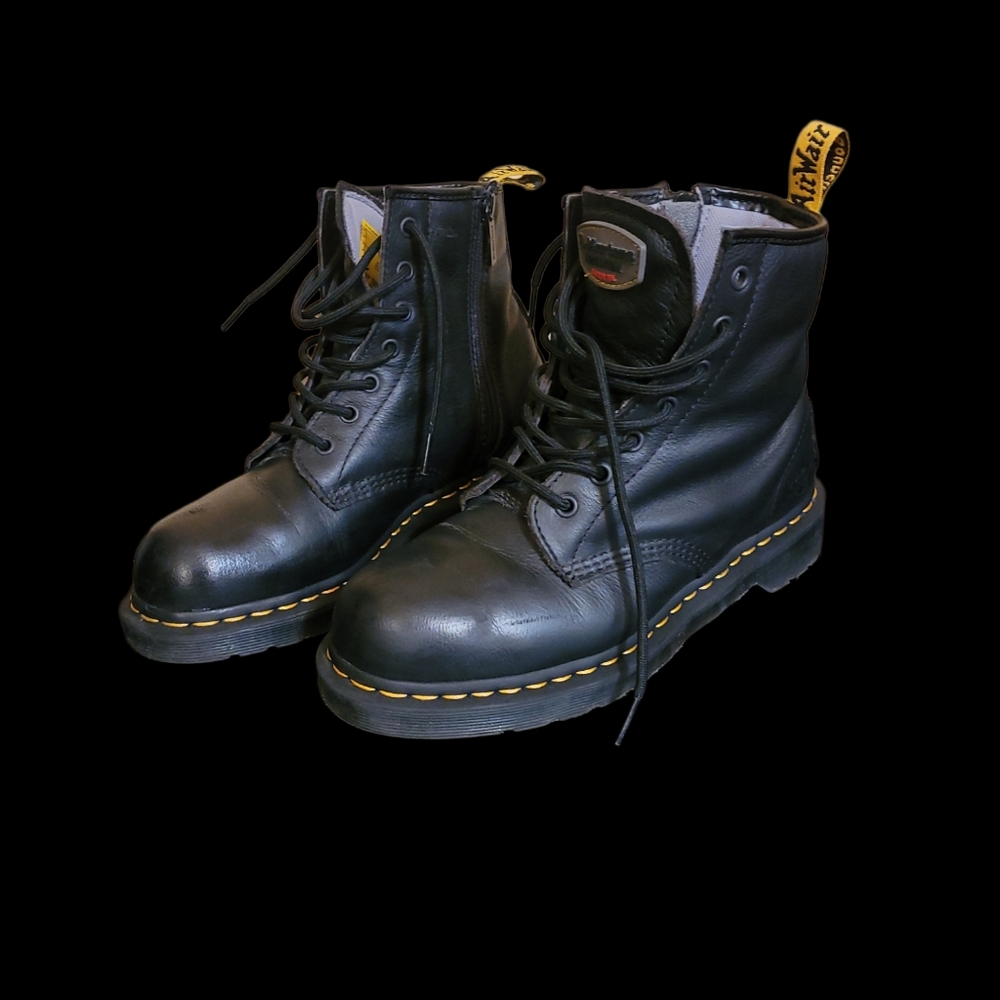 Dr Doc Marten Industrial Safety Steel Toe Side Zip Work Boots Womens siz…